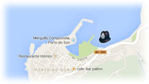 Porto Do Son's floating bobbies (from Google maps)