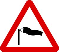 Wind warning sign